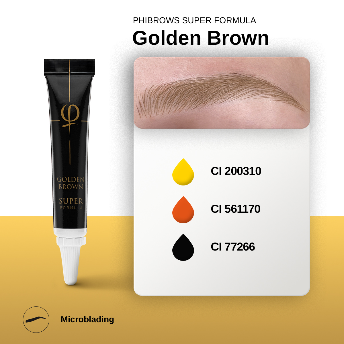 Phibrows Goldenbrown SUPER Pigment 5ml - 2pcs Phibrows Goldenbrown SUPER Pigment 5ml - 2pcs