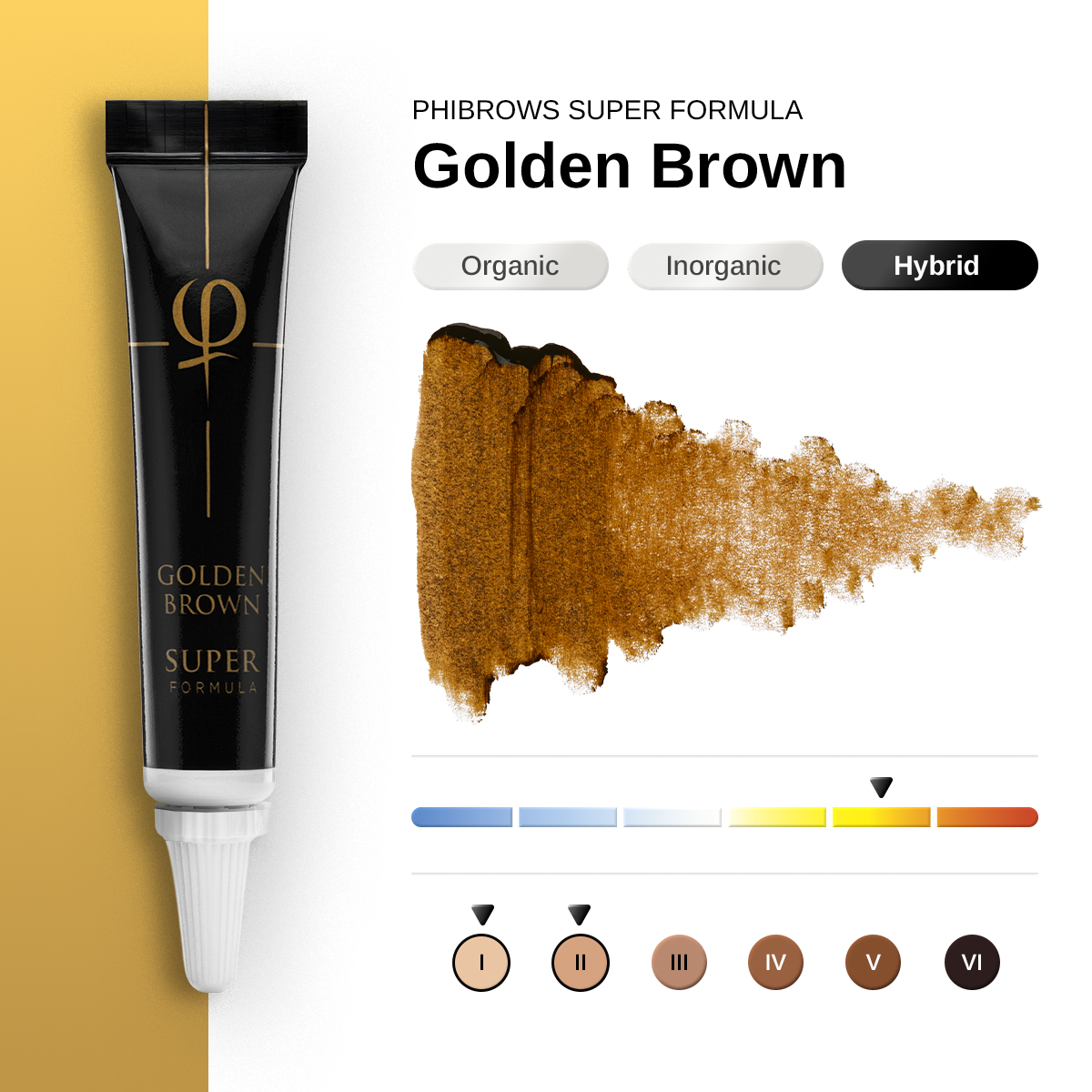PhiBrows Golden Brown SUPER Pigment 5ml