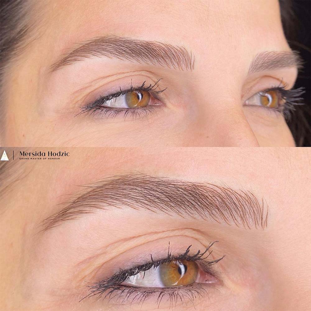 before and after a eyebrow treatment using phi super pigment in shade brown 2 before and after a eyebrow treatment using phi super pigment in shade brown 2