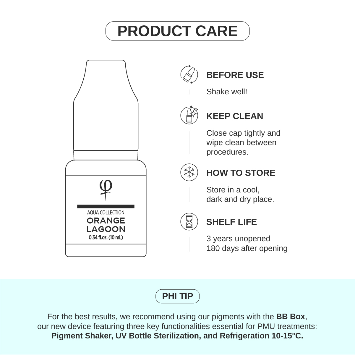 Orange Lagoon PMU pigment 10ml - Activator