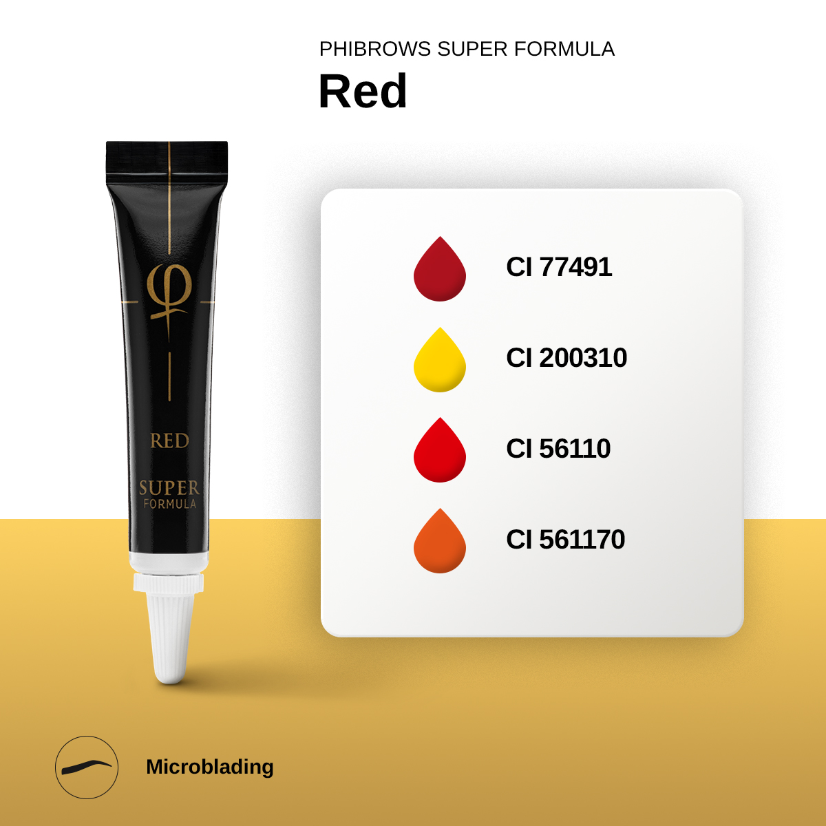 Phibrows Red SUPER Pigment 5ml - 2pcs