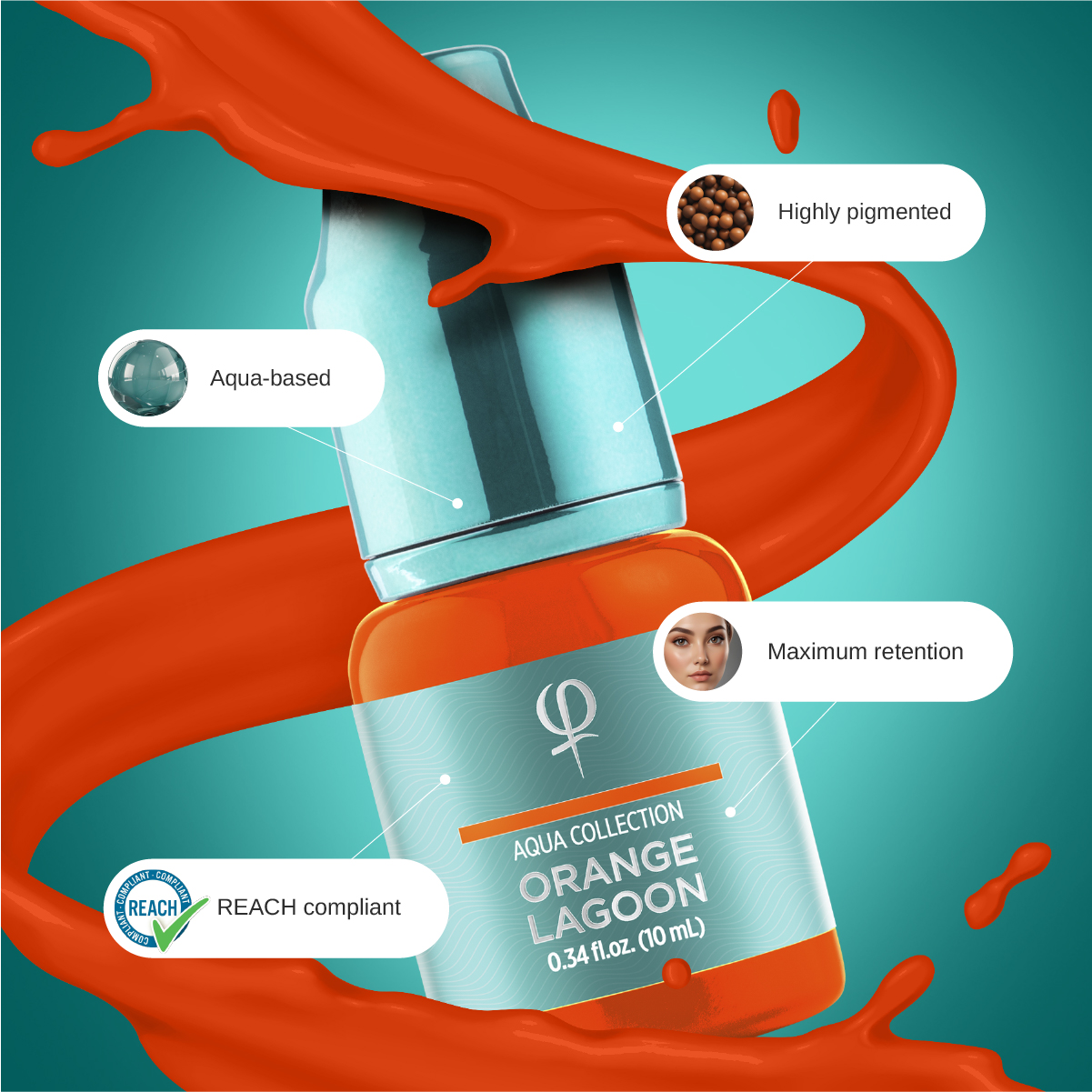 Orange Lagoon PMU pigment 10ml - Activator
