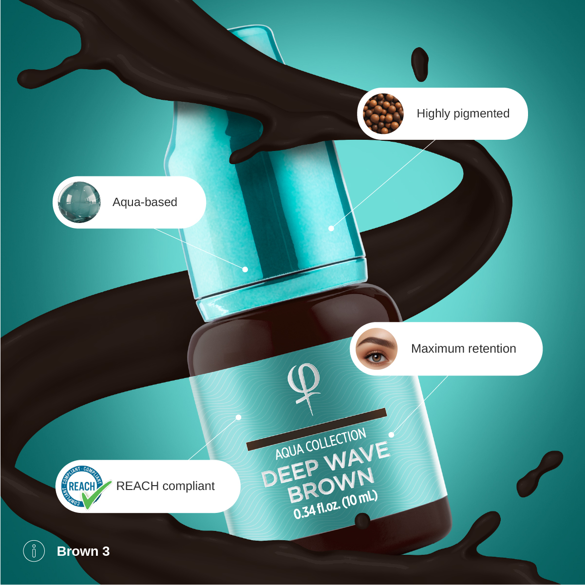 Deep Wave Brown PMU Pigment 10ml