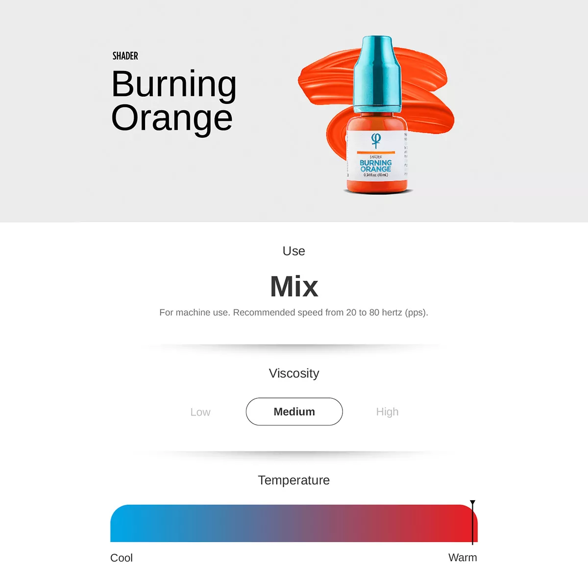 Burning Orange PMU Mix Shader Pigment 10ml burning orange pmu mix shader pigment 10ml 2.jpg